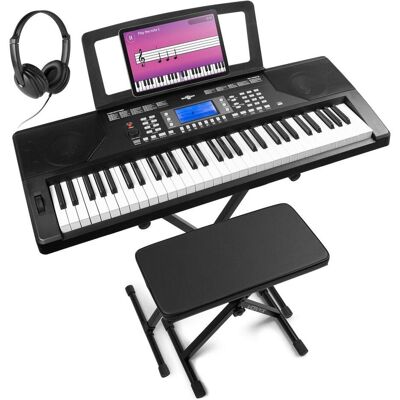 Max Rhapsody61P keyboard set - met standaard, bankje en koptelefoon - 61 (61 Boutons), Synthétiseur, Noir Max Rhapsody61P keyboard set - met standaard, bankje en koptelefoon - 61 (61 Boutons), Synthétiseur, Noir
