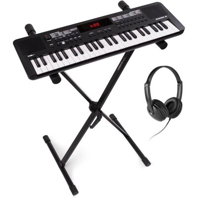 Max Rhapsody49 keyboard set met 49 toetsen - Complete beginners set met standaard en (49 Boutons), Synthétiseur, Noir Max Rhapsody49 keyboard set met 49 toetsen - Complete beginners set met standaard en (49 Boutons), Synthétiseur, Noir