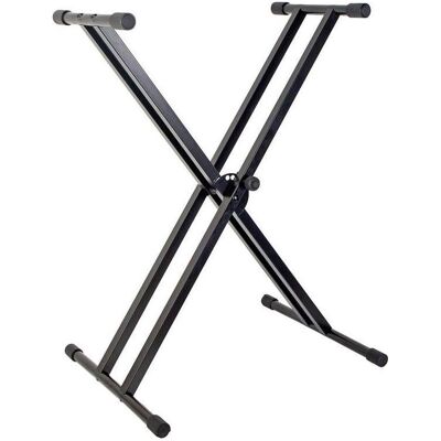 SSQ KS2 - Pied de clavier double, Pied + support pour instrument, Gris SSQ KS2 - Pied de clavier double, Pied + support pour instrument, Gris