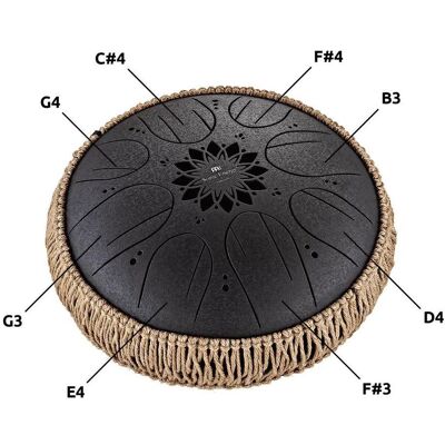 Meinl Medium Octave Steel Tongue Drum - B Minor - Black (Percussion, Tambour à anches), Instrument à percussion, Noir Meinl Medium Octave Steel Tongue Drum - B Minor - Black (Percussion, Tambour à anches), Instrument à percussion, Noir