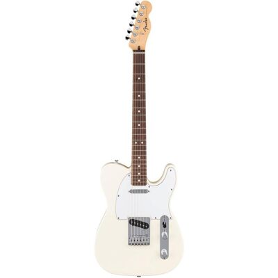 Fender Standard Telecaster Electric Guitar, Olympic White (Guitare électrique, Bois de laurier (matériau de la touche), Érable (matériau du manche), Peuplier (matériau du corps), Satin-Chrome (matériau de la selle)), Guitare, Blanc Fender Standard Telecaster Electric Guitar, Olympic White (Guitare électrique, Bois de laurier (matériau de la touche), Érable (matériau du manche), Peuplier (matériau du corps), Satin-Chrome (matériau de la selle)), Guitare, Blanc
