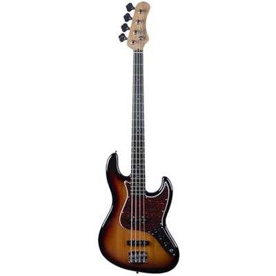 EKO Guitare bas jazz vintage, échelle courte, finition sunburst, idéale pour débutants (Basse électrique, Bois de laurier, Érable, Peuplier), Guitare, Marron EKO Guitare bas jazz vintage, échelle courte, finition sunburst, idéale pour débutants (Basse électrique, Bois de laurier, Érable, Peuplier), Guitare, Marron