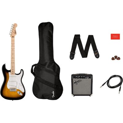 Squier Sonic Stratocaster Pack MN 2-Color Sunburst guitare électrique starterset (Érable, Os synthétique, Peuplier), Guitare, Marron Squier Sonic Stratocaster Pack MN 2-Color Sunburst guitare électrique starterset (Érable, Os synthétique, Peuplier), Guitare, Marron