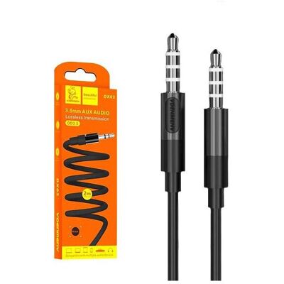 Denmen 3,5-Zoll-Stereokabel, Buchse auf Buchse, schwarz, 2 m, DX02 (2 m, Câble AUX), Câble audio Denmen 3,5-Zoll-Stereokabel, Buchse auf Buchse, schwarz, 2 m, DX02 (2 m, Câble AUX), Câble audio