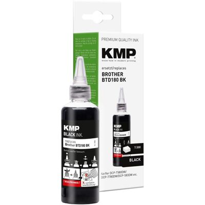 KMP, Cartouche d'impression, Nachfülltinte ersetzt Brother BTD180BK Kompatibel Schwarz 110 ml 1555,0001 (CF) KMP, Cartouche d'impression, Nachfülltinte ersetzt Brother BTD180BK Kompatibel Schwarz 110 ml 1555,0001 (CF)