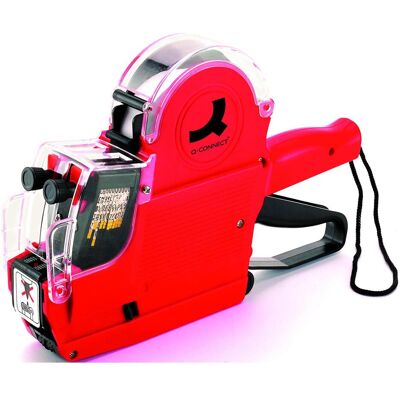 Q-Connect Étiqueteuse, deux rangées, 10 caractères, rouge, Étiqueteuse, Rouge Q-Connect Étiqueteuse, deux rangées, 10 caractères, rouge, Étiqueteuse, Rouge