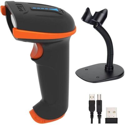 Tera Barcode Scanner 1D 2D QR Kabellos 2,4 GHz USB 2,0 Handscanner Ständer D5100, Lecteur de codes barres, Noir Tera Barcode Scanner 1D 2D QR Kabellos 2,4 GHz USB 2,0 Handscanner Ständer D5100, Lecteur de codes barres, Noir