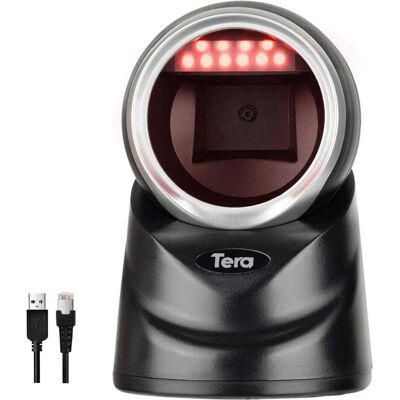 Tera Pro 2D QR Desktop Barcode Scanner Omnidirektional Scankopf USB Wired Handsf (Code QR, Codes à barres 2D), Lecteur de codes barres, Noir Tera Pro 2D QR Desktop Barcode Scanner Omnidirektional Scankopf USB Wired Handsf (Code QR, Codes à barres 2D), Lecteur de codes barres, Noir