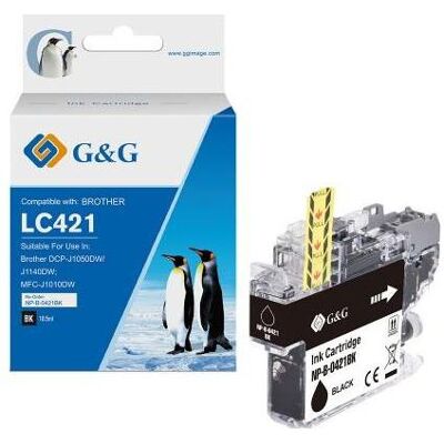 G&G, Cartouche d'impression, Tinte komp. mit Brother LC421BK Patr.(200 Seiten) BK (CF) G&G, Cartouche d'impression, Tinte komp. mit Brother LC421BK Patr.(200 Seiten) BK (CF)