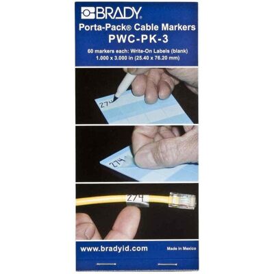 Brady, Rouleau d’étiquettes, PWC-PK-3 Étiquette d'impression blanche Étiquette d'impression autocollante (25.40 mm) Brady, Rouleau d’étiquettes, PWC-PK-3 Étiquette d'impression blanche Étiquette d'impression autocollante (25.40 mm)