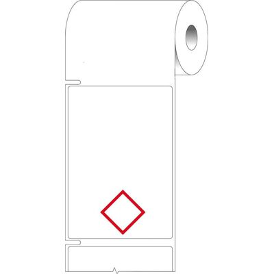 Brady, Rouleau d’étiquettes, THTCLP-M-L1-7594-0.3-SC, polypropylène, blanc, brillant, 75.00 x 110.00 mm, mise en page 1 (1 rouge (75 mm) Brady, Rouleau d’étiquettes, THTCLP-M-L1-7594-0.3-SC, polypropylène, blanc, brillant, 75.00 x 110.00 mm, mise en page 1 (1 rouge (75 mm)