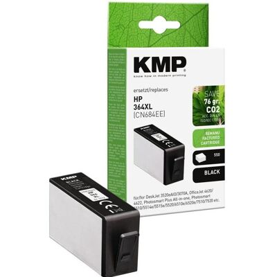 Cartouche d'encre noire KMP - Compatible avec HP 364XL - Écologique Cartouche d'encre noire KMP - Compatible avec HP 364XL - Écologique