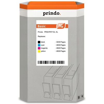 Prindo, Cartouche d'impression, Prindo Basic / / / (PRSHP971XL) (C, CF, M, Y) Prindo, Cartouche d'impression, Prindo Basic / / / (PRSHP971XL) (C, CF, M, Y)