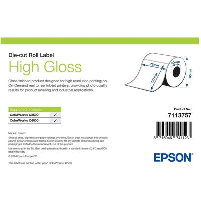 Epson Rouleau d’étiquettes, High Gloss Label Die-Cut Roll (76 mm) Epson Rouleau d’étiquettes, High Gloss Label Die-Cut Roll (76 mm)