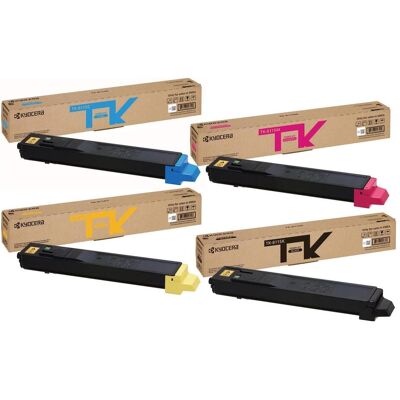 Kyocera Toner, Toner original TK-8115 - Multipack de 4 (cyan, magenta, jaune, noir) (C, CF, M, Y) Kyocera Toner, Toner original TK-8115 - Multipack de 4 (cyan, magenta, jaune, noir) (C, CF, M, Y)