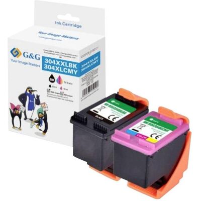 G&G, Cartouche d'impression, XXL-Patronen 2er Set kompatibel mit HP 304XL BK + Color (CF) G&G, Cartouche d'impression, XXL-Patronen 2er Set kompatibel mit HP 304XL BK + Color (CF)