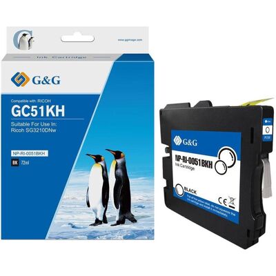 G&G, Cartouche d'impression, Tintenpatrone kompatibel Ricoh GC51KH/ 405862 Schwarz (CF) G&G, Cartouche d'impression, Tintenpatrone kompatibel Ricoh GC51KH/ 405862 Schwarz (CF)