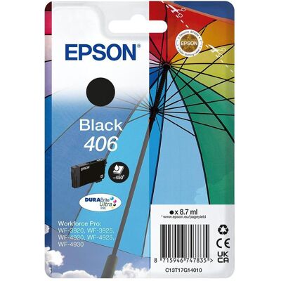 Epson Cartouche d'impression, Emballage individuel BK 406 Umbrella DURABrite Ultra (CF) Epson Cartouche d'impression, Emballage individuel BK 406 Umbrella DURABrite Ultra (CF)