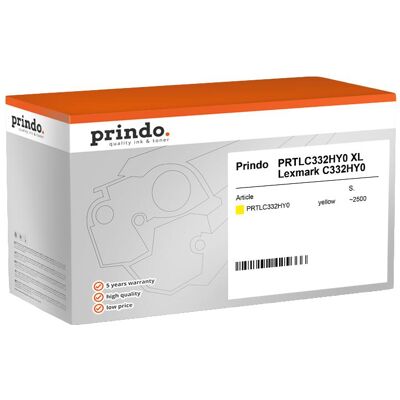Prindo, Toner, kompatibel mit Lexmark C332HY0 (Y) Prindo, Toner, kompatibel mit Lexmark C332HY0 (Y)