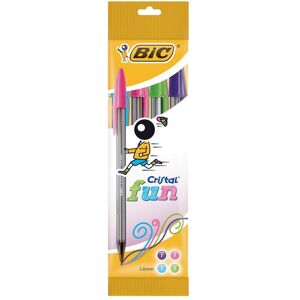 Bic, Stylo, Stylo à bille Cristal Fun, sachet de 4 pièces (4x) Bic, Stylo, Stylo à bille Cristal Fun, sachet de 4 pièces (4x)