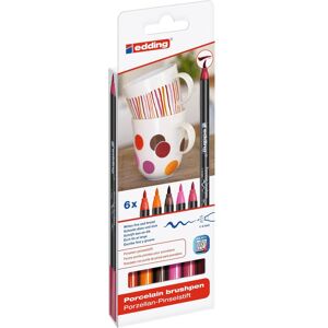 Edding, Marqueur, Stylos en porcelaine couleurs chaudes ensemble de 6pcs. (6x) Edding, Marqueur, Stylos en porcelaine couleurs chaudes ensemble de 6pcs. (6x)