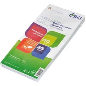 ÖKI, Enveloppes, Enveloppes DIN long avec fenêtre Offset blanc adhésif 25 pcs. (5, DIN C6, 25x) ÖKI, Enveloppes, Enveloppes DIN long avec fenêtre Offset blanc adhésif 25 pcs. (5, DIN C6, 25x)