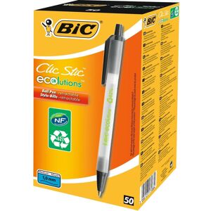 Bic, Stylo, Clic Stic Black Stylo bille clip-on rétractable Medium (50x) Bic, Stylo, Clic Stic Black Stylo bille clip-on rétractable Medium (50x)