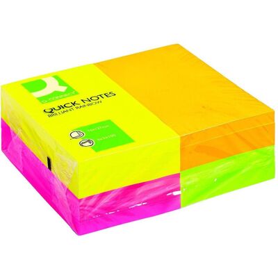 Q-Connect, Notes adhésives, Papillons adhésifs Quick Notes 4 couleurs fluo assorties (127 x 76 mm) Q-Connect, Notes adhésives, Papillons adhésifs Quick Notes 4 couleurs fluo assorties (127 x 76 mm)
