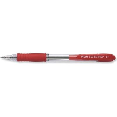 Pilot, Stylo, Stylo à bille Super Grip 0,3mm F rouge non indélébile Couleur du corps : transparent (1x) Pilot, Stylo, Stylo à bille Super Grip 0,3mm F rouge non indélébile Couleur du corps : transparent (1x)