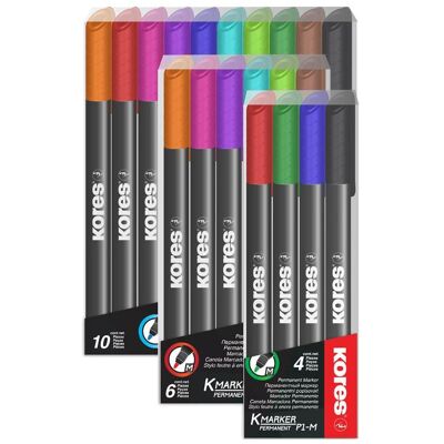 Kores, Marqueur, Marqueur permanent "K MARKER FINE", M, étui de 6 pièces (6x) Kores, Marqueur, Marqueur permanent "K MARKER FINE", M, étui de 6 pièces (6x)