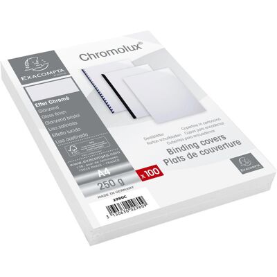 Exacompta Couverture Chromolux 250 g/m², 100 pièces, blanc, Relieuse : accessoires, Blanc Exacompta Couverture Chromolux 250 g/m², 100 pièces, blanc, Relieuse : accessoires, Blanc
