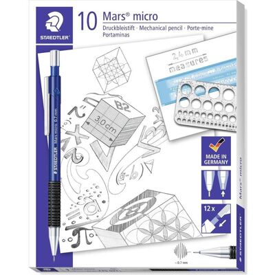 Staedtler Crayon à papier + critérium, Mars micro 775 (0.70 mm, B, 10x) Staedtler Crayon à papier + critérium, Mars micro 775 (0.70 mm, B, 10x)