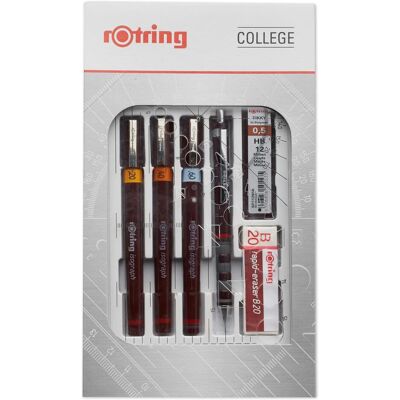 Rotring, Stylo, Set de stylos à encre de Chine Isograph College (3x) Rotring, Stylo, Set de stylos à encre de Chine Isograph College (3x)