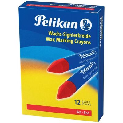 Pelikan Marqueur, Craie de signature à la cire 772, rouge, diamètre : 12 mm convient pour les surfaces lisses comme (12x) Pelikan Marqueur, Craie de signature à la cire 772, rouge, diamètre : 12 mm convient pour les surfaces lisses comme (12x)