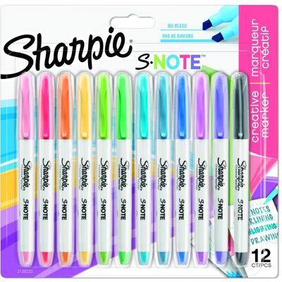 Sharpie, Marqueur, Marqueur permanent S-Note Creative 1-5 mm, 12 pièces (12x) Sharpie, Marqueur, Marqueur permanent S-Note Creative 1-5 mm, 12 pièces (12x)