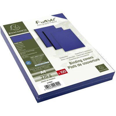 Exacompta Couverture Evercover 270 g/m², 100 pièces, bleu, Relieuse : accessoires, Bleu Exacompta Couverture Evercover 270 g/m², 100 pièces, bleu, Relieuse : accessoires, Bleu