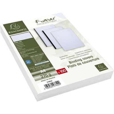 Exacompta Couverture Evercover 270 g/m², 100 pièces, blanc, Relieuse : accessoires, Blanc Exacompta Couverture Evercover 270 g/m², 100 pièces, blanc, Relieuse : accessoires, Blanc