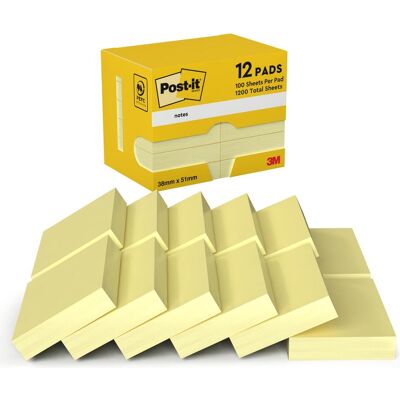 Post-it, Notes adhésives, Standard (38 x 51 mm) Post-it, Notes adhésives, Standard (38 x 51 mm)