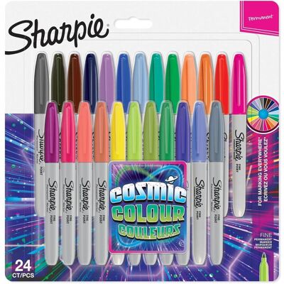 Sharpie, Marqueur, Marqueur pointe fine ronde F 24er Cosmic Colours (24x) Sharpie, Marqueur, Marqueur pointe fine ronde F 24er Cosmic Colours (24x)