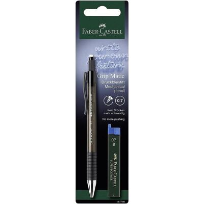 Faber-Castell, Crayon à papier + critérium, Porte-mines Grip Matic 0,7mm noir (0.70 mm, B, 1x) Faber-Castell, Crayon à papier + critérium, Porte-mines Grip Matic 0,7mm noir (0.70 mm, B, 1x)