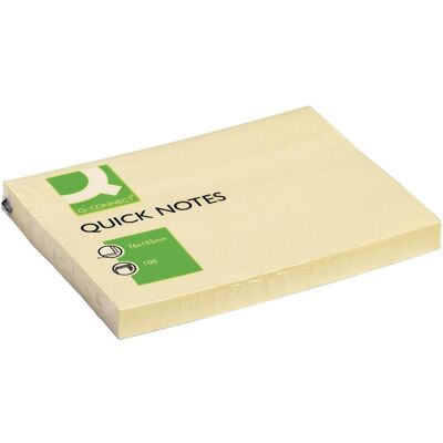 Q-Connect, Notes adhésives, Papillons adhésifs Quick Notes jaune (102 x 76 mm) Q-Connect, Notes adhésives, Papillons adhésifs Quick Notes jaune (102 x 76 mm)