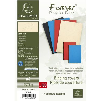 Exacompta Couverture FOREVER, DIN A4, couleurs assorties, Relieuse : accessoires, Multicolore Exacompta Couverture FOREVER, DIN A4, couleurs assorties, Relieuse : accessoires, Multicolore