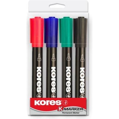 Kores, Marqueur, Marqueur permanent, pointe biseautée (4x) Kores, Marqueur, Marqueur permanent, pointe biseautée (4x)