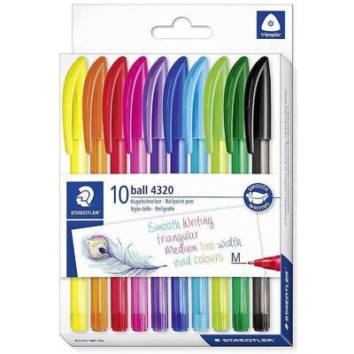 Staedtler Stylo, Stylo bille ball 4320 M, étui carton de 10 pièces (10x) Staedtler Stylo, Stylo bille ball 4320 M, étui carton de 10 pièces (10x)