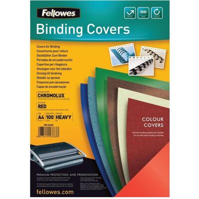 Fellowes Feuille de couverture Chromolux, brillante, rouge, Relieuse : accessoires, Rouge Fellowes Feuille de couverture Chromolux, brillante, rouge, Relieuse : accessoires, Rouge