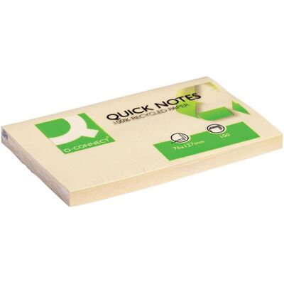 Q-Connect, Notes adhésives, Notes autocollantes Notes rapides Recyclage jaune (127 x 76 mm) Q-Connect, Notes adhésives, Notes autocollantes Notes rapides Recyclage jaune (127 x 76 mm)