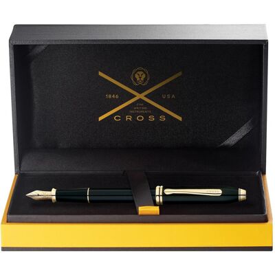 Cross, Stylo, Stylo Plume Townsend F Laque noire plaquée or (1x) Cross, Stylo, Stylo Plume Townsend F Laque noire plaquée or (1x)