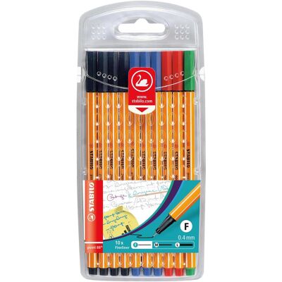 STABILO point 88 Fineliner - 10 Couleurs, Pointe 0.4mm STABILO point 88 Fineliner - 10 Couleurs, Pointe 0.4mm