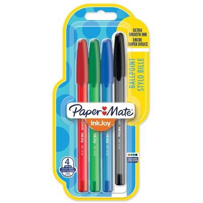 Paper Mate, Stylo, Stylo à bille InkJoy 100 Capuchon 4er M (4x) Paper Mate, Stylo, Stylo à bille InkJoy 100 Capuchon 4er M (4x)