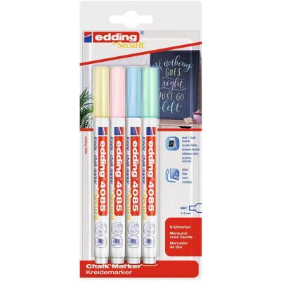 Edding, Marqueur, Marqueur craie 4085 pastel (4x) Edding, Marqueur, Marqueur craie 4085 pastel (4x)